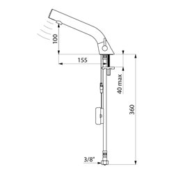 Mitigeur lavabo automatique à piles chromée