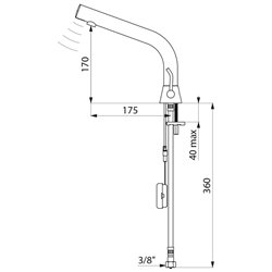 Mitigeur lavabo automatique à piles brossé