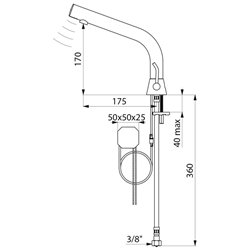 Mitigeur lavabo automatique sur secteur chromée