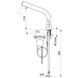 Mitigeur lavabo automatique sur secteur noir mat