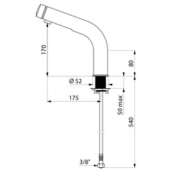 Mitigeur lavabo déclenchement souple h170 mm chromée