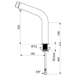 Mitigeur lavabo déclenchement souple h250 mm chromée