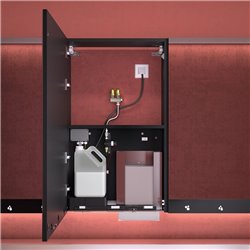 Armoire miroir 4 fonctions : Miroir, robinet automatique, distributeur de savon et d’essuie-mains 1000x600x223 mm