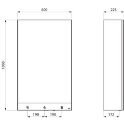 Armoire miroir 4 fonctions : Miroir, robinet automatique, distributeur de savon et d’essuie-mains 1000x600x223 mm