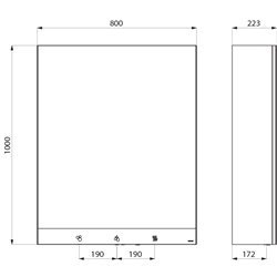 Armoire miroir 4 fonctions : Miroir, robinet automatique, distributeur de savon et d’essuie-mains 1000x800x223 mm