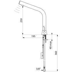 Mitigeur lavabo automatique à piles brossé
