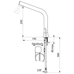 Mitigeur lavabo automatique sur secteur noir mat