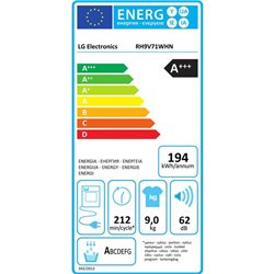 Sèche-linge frontal avec technologie PAC RH9V71WHN 9 kg