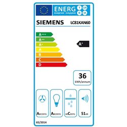 Hotte de cuisine Ligne IQ500 LC81KAN60 murale 915 m3/h, 80 cm