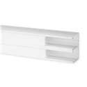 Lot de 2 m de goulotte de distribution à clipsage direct 45 TerCia TA-C45 134x55 mm 2 compartiments blanche