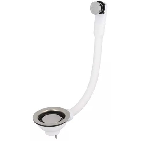 Bonde et vidage évier inox 90 mm 0224506 trop-plein rond, panier manuel