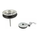 Bonde et vidage évier inox 60 mm 0204011 bouchon chaînette, avec prise machine à laver