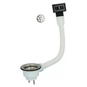 Bonde et vidage évier inox 60 mm 0204121 avec trop-plein, panier manuel 