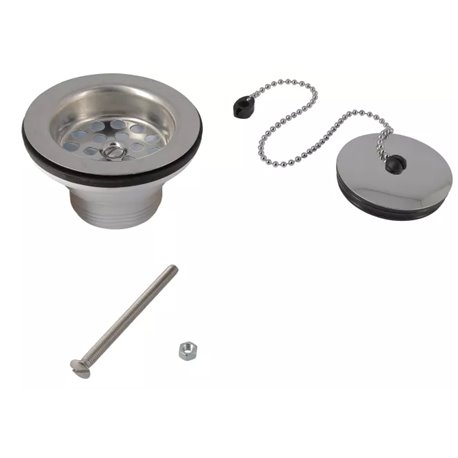 Bonde et vidage évier inox 60 mm 0204004  bouchon chaînette