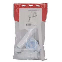 Bonde et vidage évier inox 50 mm 0204311 avec trop-plein et siphon réglable en hauteur bouchon chaînette, 2 cuves