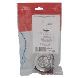 Bonde et vidage évier inox 50 mm 0204014  bouchon chaînette, 1 cuve 