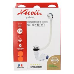 Vidage 0203543 longueur câble 650 mm,  clapet inox recouvrant 70 mm