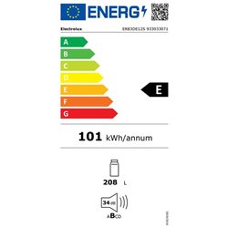 Réfrigérateur ERB3DE12S 208 Litres 1 porte tout utile encastrable