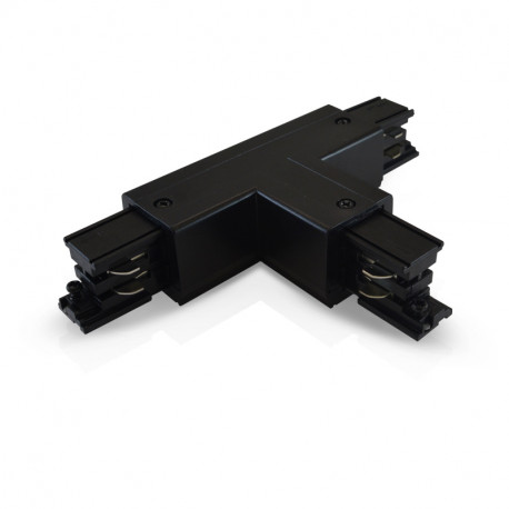 Connecteur triphasé forme T circuit extérieur droit noir