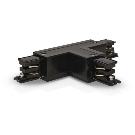 Connecteur triphasé forme T circuit intérieur droit noir