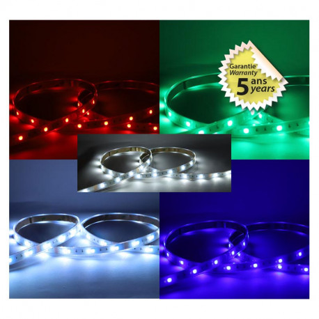 Ruban LED de 5 m 2,5 W/m 260 Lm/m RGB + Blanc neutre