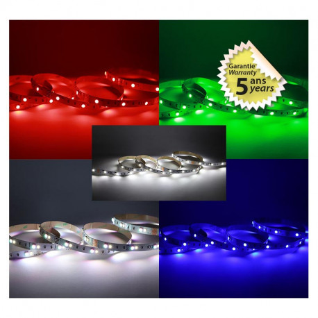 Ruban LED de 5 m 3,5 W/m 370 Lm/m RGB + Blanc neutre