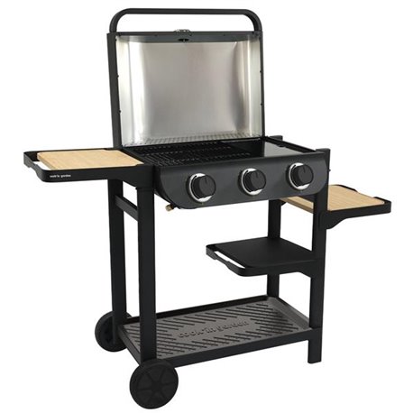 Barbecue gaz 3 brûleurs Flavo 60 AM083T 8400 Watts noir et bois