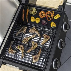 Barbecue gaz 3 brûleurs Flavo 60 AM083T 8400 Watts noir et bois