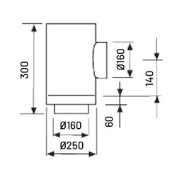 Té souche insonorisé sans joint Ø160 mm