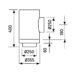 Té souche insonorisé sans joint Ø250 mm