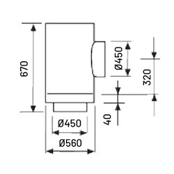 Té souche insonorisé sans joint Ø450 mm