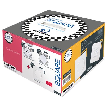Lot de 40 Prises 2P+T + 10 VV + 10 plaques blanches Lot de 40 Prises 2P+T + 10 VV + 10 plaques blanches