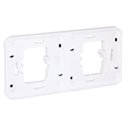Cadre support Double horizontal pour interrupteurs/prises Blanc