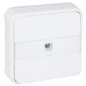 Commande Bouton poussoir avec voyant avec porte étiquette Blanc