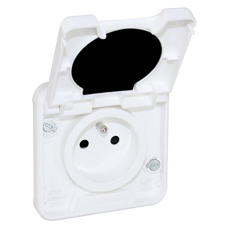 Mécanisme de prise 2P+T Blanc