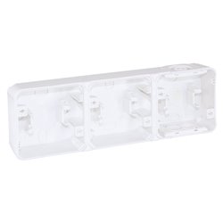 Boîtier à entrée directe 3 postes horizontal Blanc