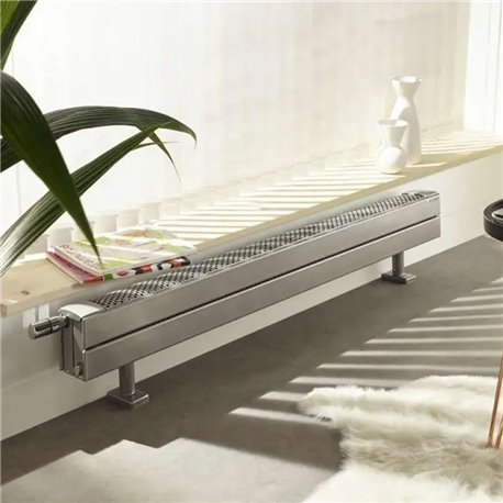 Radiateur eau chaude Fassane Pack Plinthe à ailettes CLXD Haute Pression 618 Watts, Hauteur 149 mm