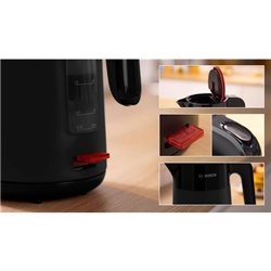 Bouilloire 1,7 L sans fil avec socle 360° MyMoment  TWK2M163 2400 Watts noir mat