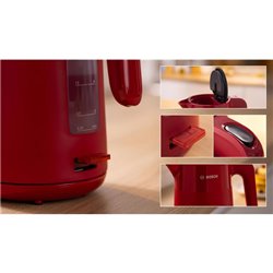 Bouilloire 1,7 L sans fil avec socle 360° MyMoment  TWK2M164 2400 Watts rouge