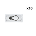 Lot de 10 symboles de rechange hublot d'enjoliveur D-Life MTN395669 transparent picto ampoule