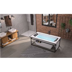 Baignoire balnéo îlot Charleston 180x80 cm tête à droite version mate Air Equilibre