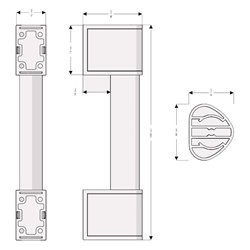 Barre d'appui de douche Onyx II Droite noire 300 mm