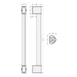 Barre d'appui de douche Onyx II Droite noire 600 mm