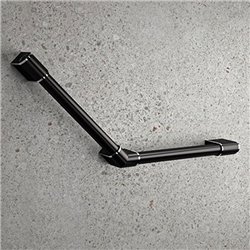 Barre d'appui de douche Onyx II Coudée noire 400x400 mm