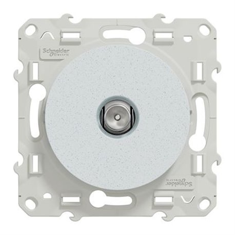 Prise TV simple encastrée Odace S510445 Blanc recyclé brillant Prise TV simple encastrée Odace S510445 Blanc recyclé brillant