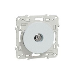 Prise TV simple encastrée Odace S510445 Blanc recyclé brillant 