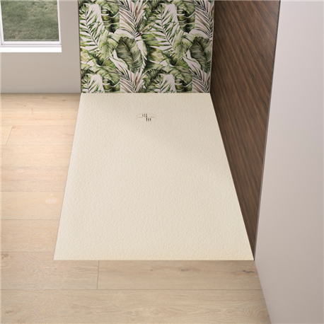 Receveur de douche Kinemoon Evo 170x70 cm sable, texture pierre lunaire avec grille et bonde Receveur de douche Kinemoon Evo 170x70 cm sable, texture pierre lunaire avec grille et bonde