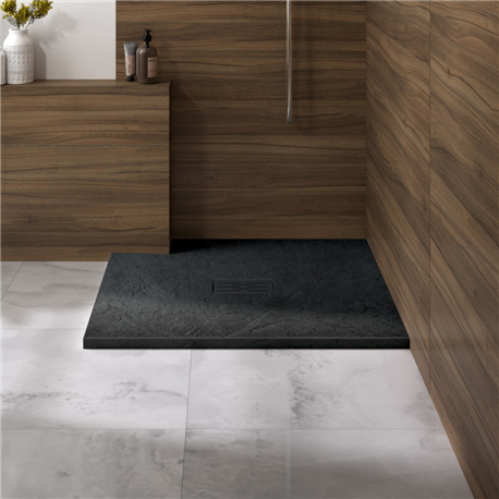 Receveur de douche Kinerock Evo Noir 100x100 cm