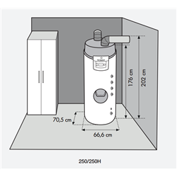 Chauffe-eau thermodynamique Elensio 7784992 250 Litres appoint hydraulique solaire ou chaudière