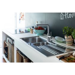 Mitigeur cuisine Smart Glenda à bec Inox 357677